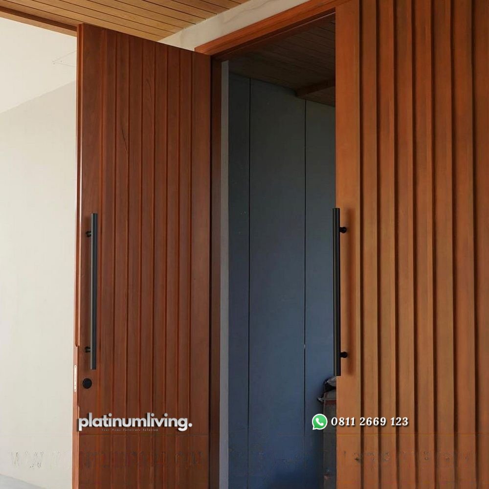 Pintu kayu jati minimalis modern 2 daun salur timbul PJ-319 platinumliving furniture jepara 4 Pintu kayu jati minimalis modern 2 daun salur timbul PJ-319 platinumliving furniture jepara 4