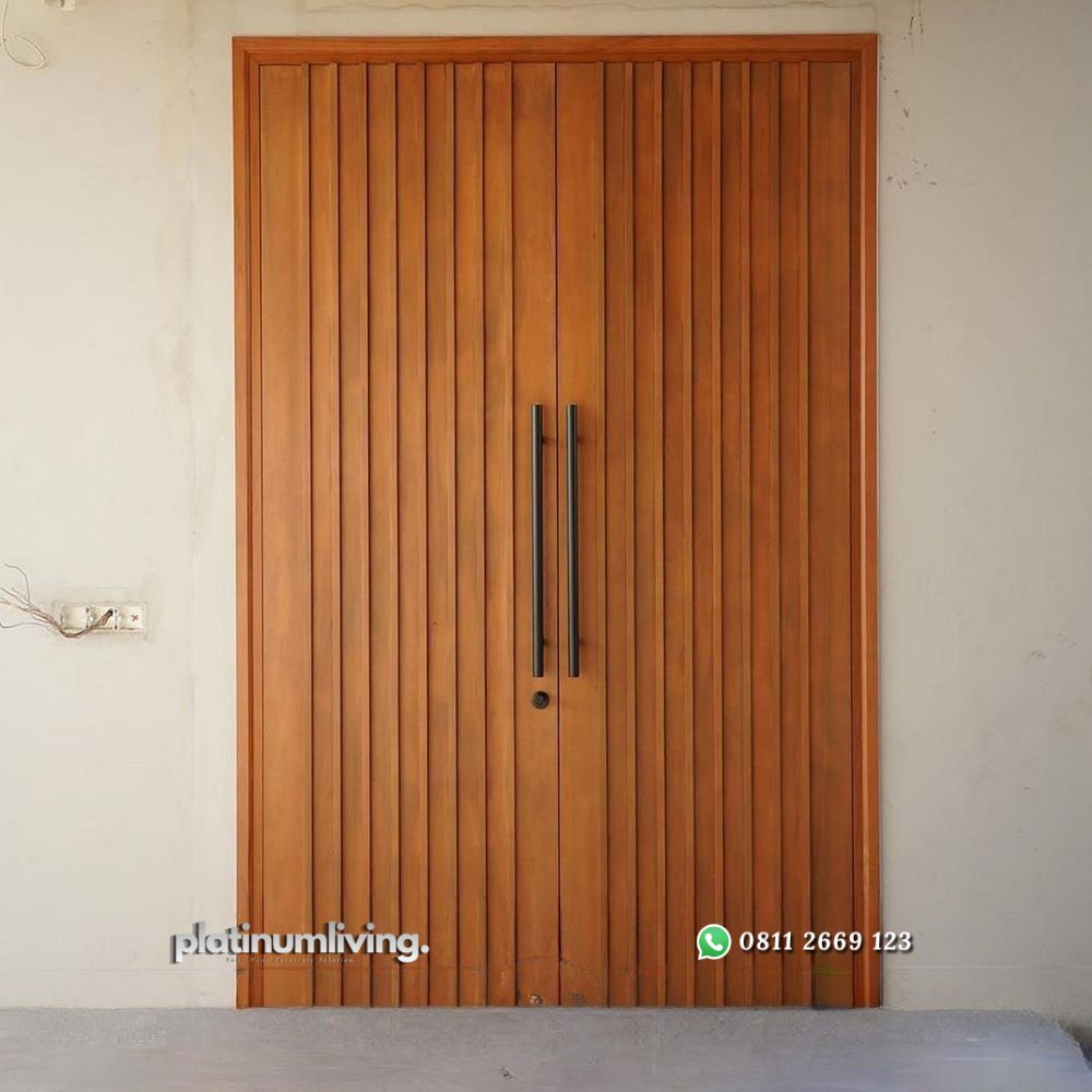 Pintu kayu jati minimalis modern 2 daun salur timbul PJ-319 platinumliving furniture jepara 1 Pintu kayu jati minimalis modern 2 daun salur timbul PJ-319 platinumliving furniture jepara 1