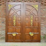 Pintu kayu jati ukiran 2 daun klasik panel solid PJ-101 platinumliving furniture jepara
