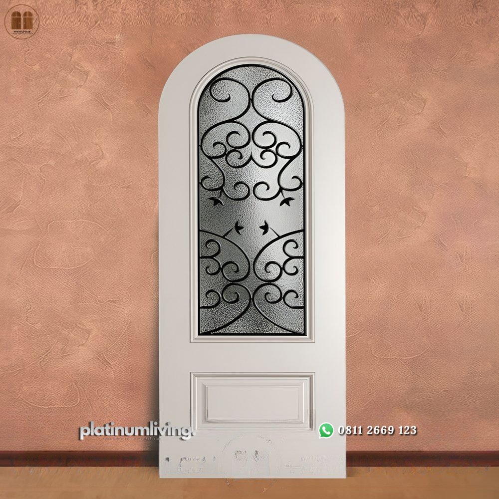 Pintu lengkung panel kaca finishing cat duco klasik PJ-258 platinumliving furniture jepara 1 Pintu lengkung panel kaca finishing cat duco klasik PJ-258 platinumliving furniture jepara 1