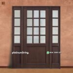 Pintu minimalis 2 jendela 1 daun jati panel kaca PJ-242 platinumliving furniture jepara