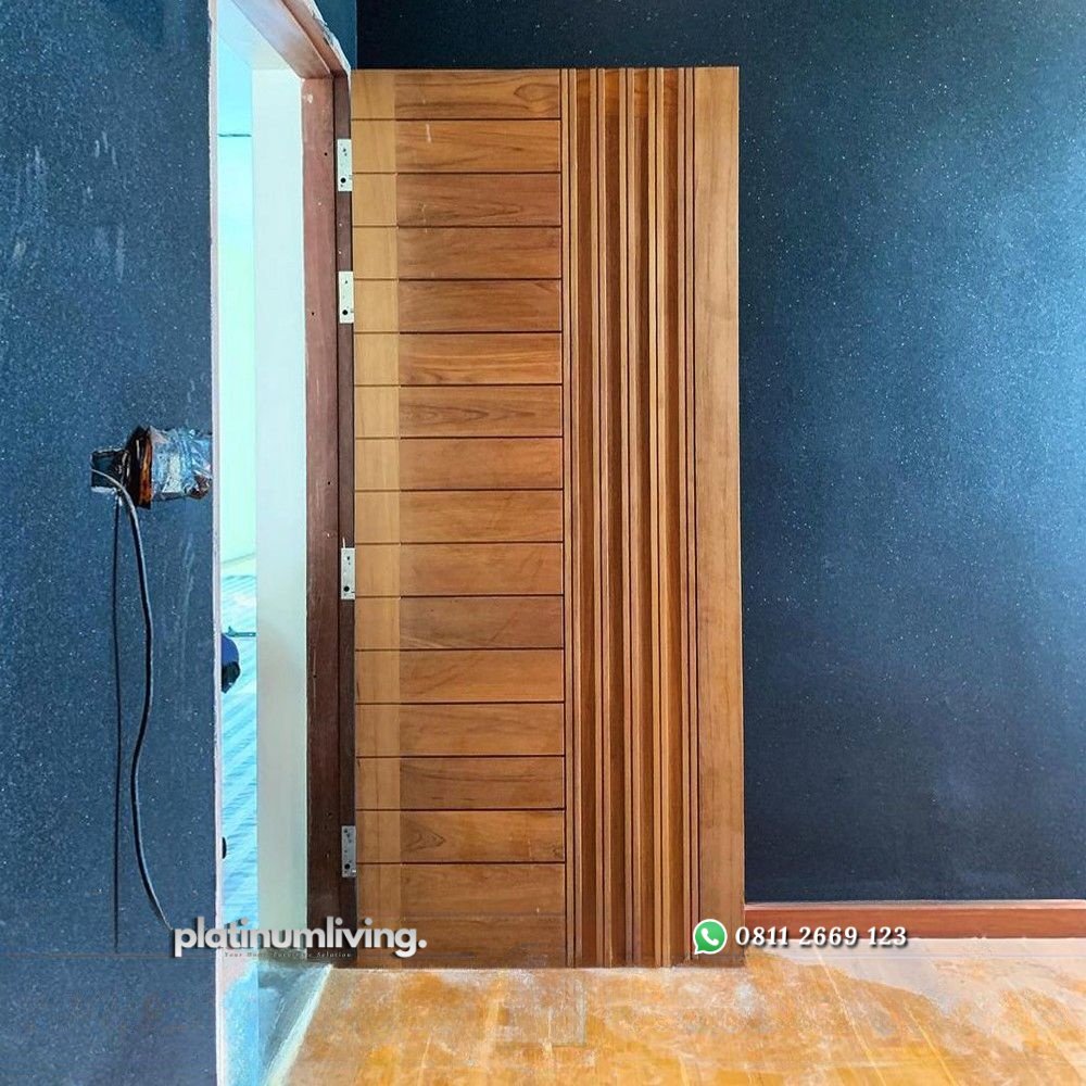 Pintu minimalis kayu jati 1 daun & kusen PJ-215 platinumliving furniture jepara 1 Pintu minimalis kayu jati 1 daun & kusen PJ-215 platinumliving furniture jepara 1