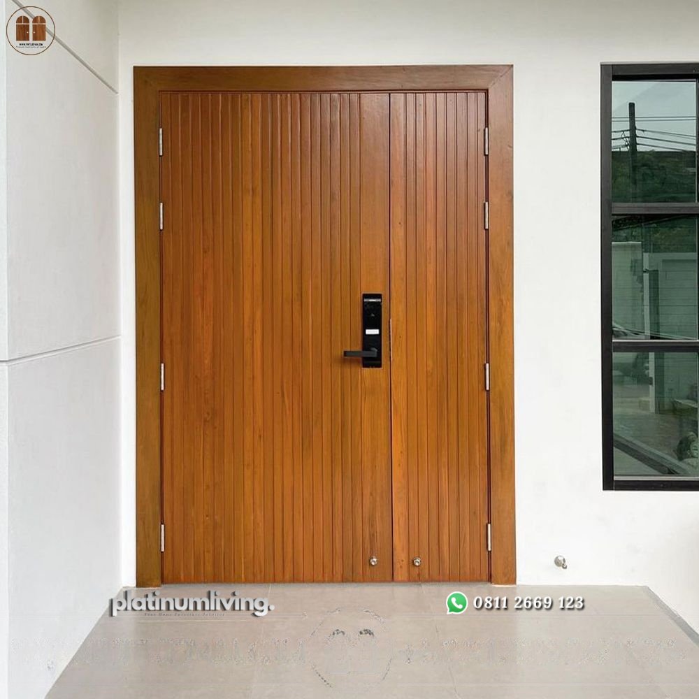 Pintu minimalis kayu jati ganda besar kecil PJ-264 platinumliving furniture jepara 2 Pintu minimalis kayu jati ganda besar kecil PJ-264 platinumliving furniture jepara 2