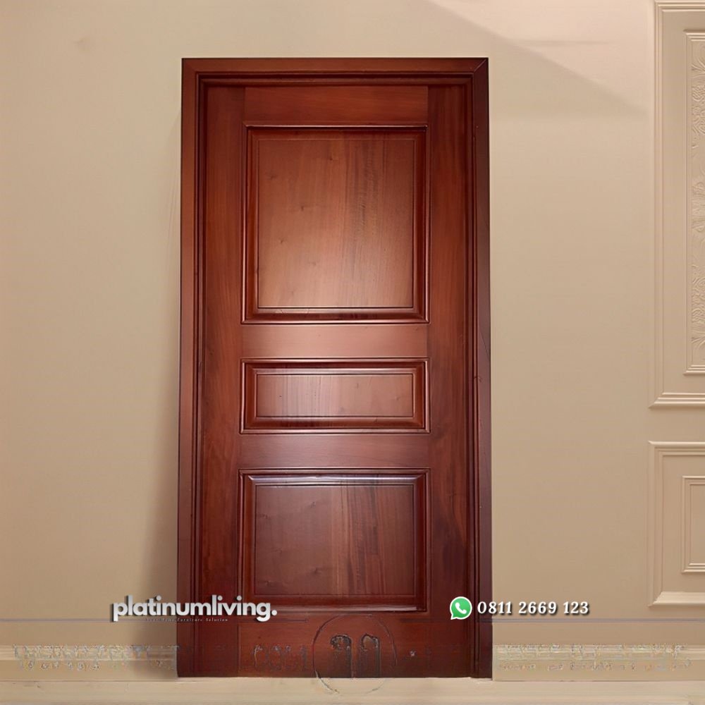 Pintu rumah 1 daun kayu jati klasik 3 panel solid PJ-150 platinumliving furniture jepara 1 Pintu rumah 1 daun kayu jati klasik 3 panel solid PJ-150 platinumliving furniture jepara 1