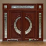 Pintu rumah daun double kayu jati 2 jendela PJ-141 platinumliving furniture jepara