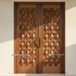 Pintu rumah daun ganda kayu jati jepara panel diamond PJ-366 platinumliving furniture jepara
