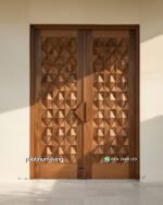 Pintu rumah daun ganda kayu jati jepara panel diamond PJ-366 platinumliving furniture jepara