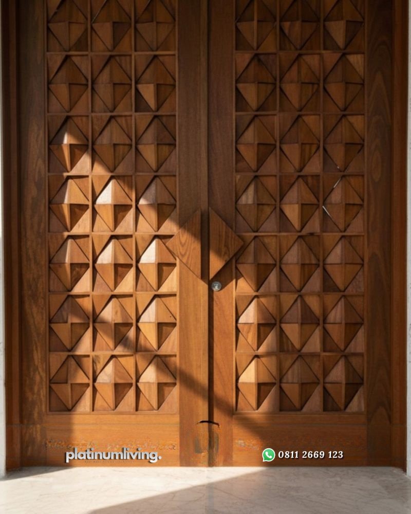 Pintu rumah daun ganda kayu jati jepara panel diamond PJ-366 platinumliving furniture jepara 4 Pintu rumah daun ganda kayu jati jepara panel diamond PJ-366 platinumliving furniture jepara 4