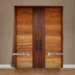 Pintu rumah daun ganda kayu jati minimalis PJ-156 platinumliving furniture jepara