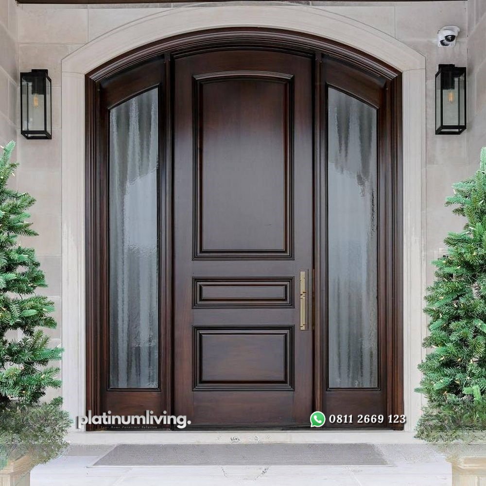 Pintu rumah kayu jati klasik lengkung 1 daun 2 jendela PJ-46 platinumliving furniture jepara 1 Pintu rumah kayu jati klasik lengkung 1 daun 2 jendela PJ-46 platinumliving furniture jepara 1
