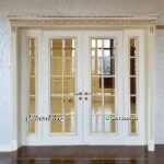 Pintu rumah klasik cat duco 2 daun jendela double PJ-56 platinumliving furniture jepara