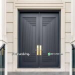 Pintu rumah minimalis 2 daun kayu jati PJ-007 platinumliving furniture jepara