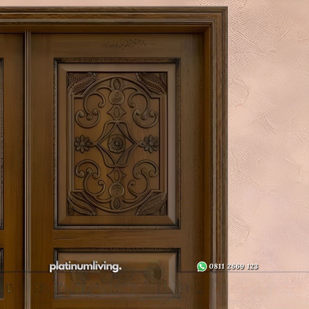 Pintu rumah ukir jepara kayu jati klasik kolonial 2 daun PJ-189 platinumliving furniture jepara 2 Pintu rumah ukir jepara kayu jati klasik kolonial 2 daun PJ-189 platinumliving furniture jepara 2