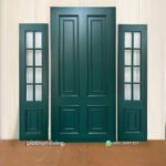 Pintu single 2 jendela klasik panel kayu solid PJ-113 platinumliving furniture jepara