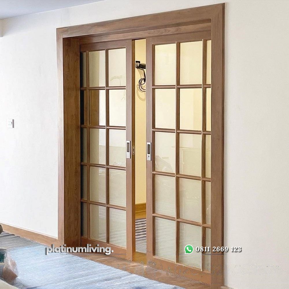 Pintu sliding 2 daun jati minimalis japan style PJ-28 platinumliving furniture jepara 2 Pintu sliding 2 daun jati minimalis japan style PJ-28 platinumliving furniture jepara 2
