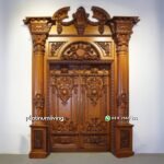 Pintu ukir 2 daun klasik mewah Kayu jati jepara PJ-355 platinumliving furniture jepara