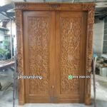 Pintu ukir jepara 2 daun jati kusen gebyok PJ-71 platinumliving furniture jepara