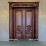 Pintu ukir jepara 2 daun klasik mewah jati PJ-345 platinumliving furniture jepara