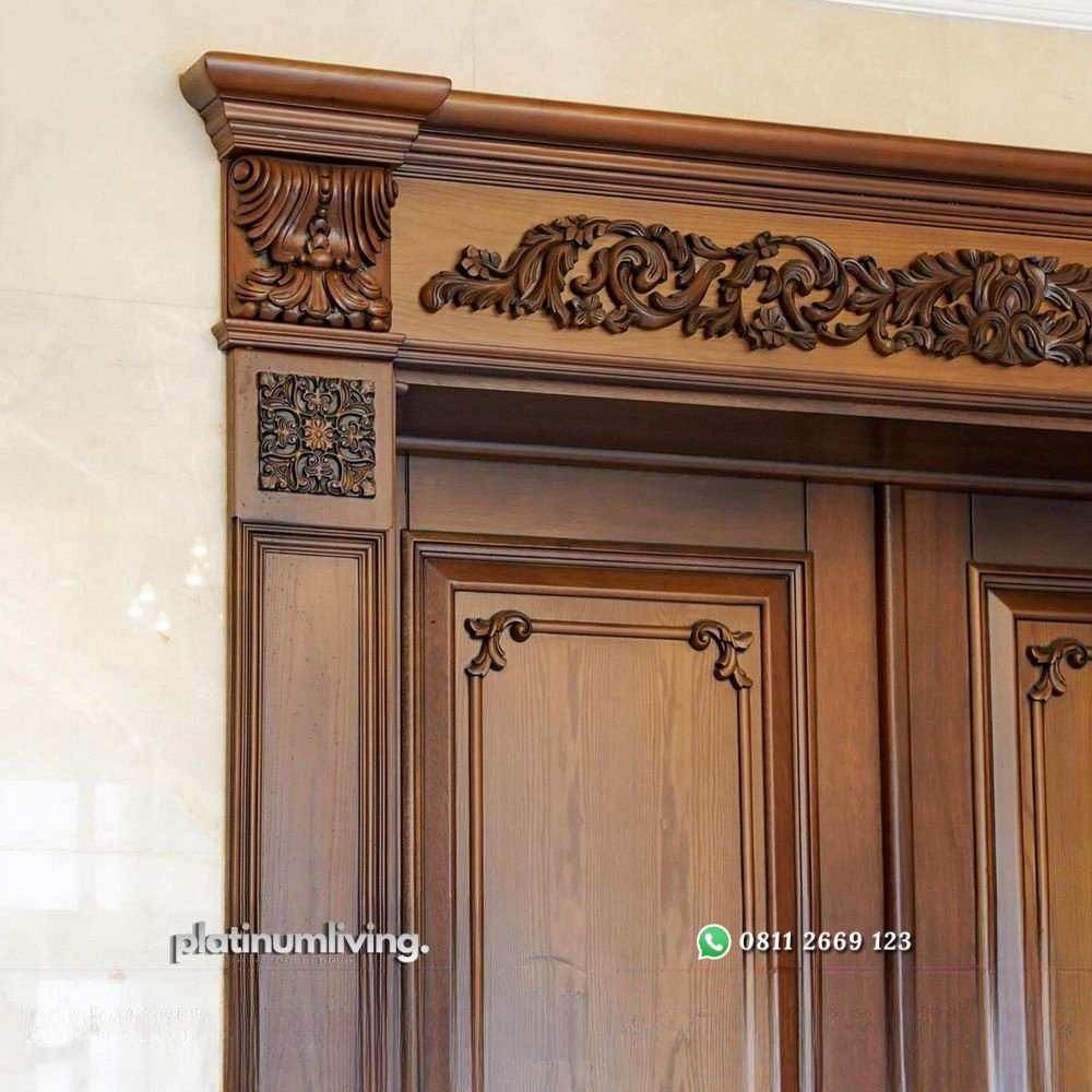 Pintu ukir jepara 2 daun klasik mewah jati PJ-345 platinumliving furniture jepara 3 Pintu ukir jepara 2 daun klasik mewah jati PJ-345 platinumliving furniture jepara 3