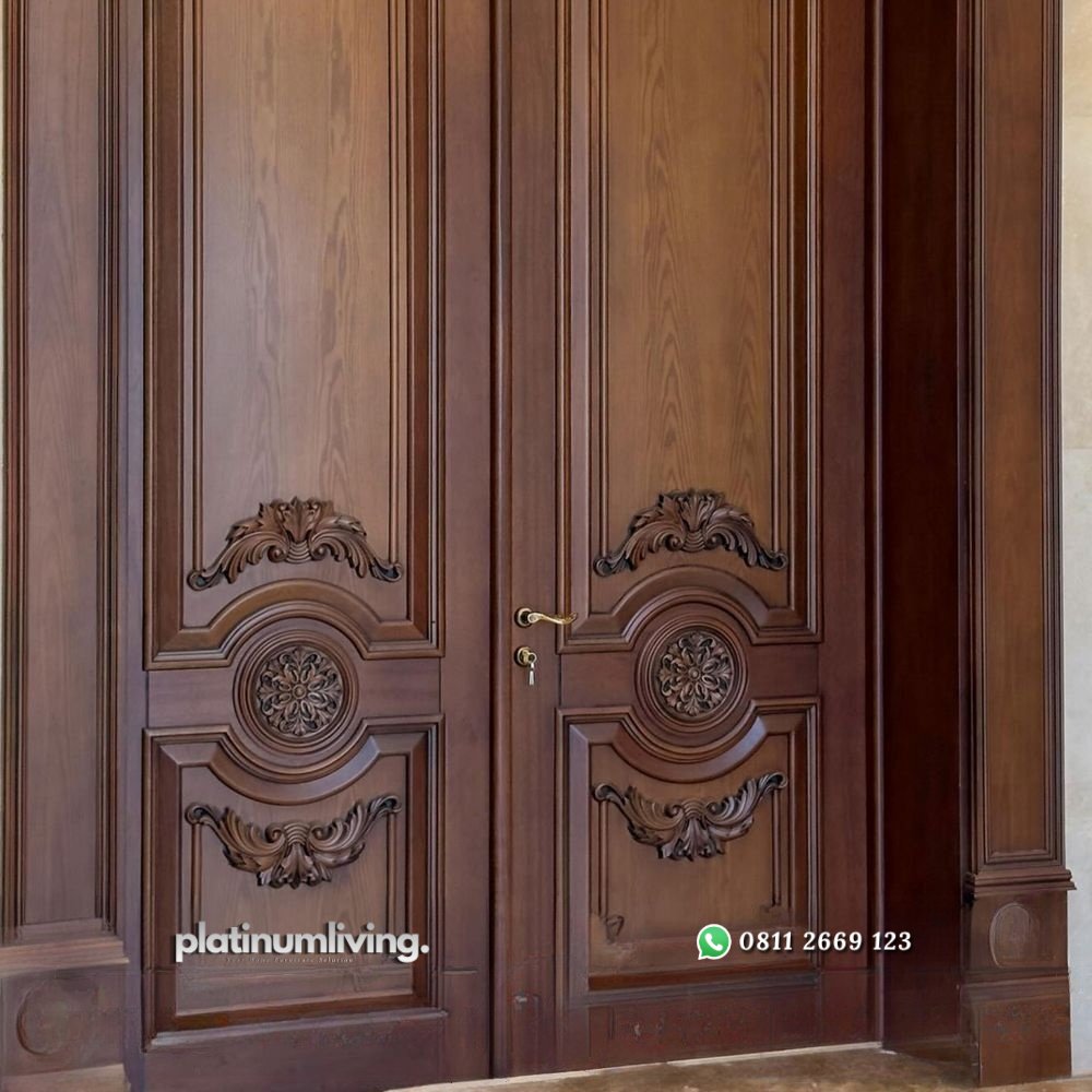 Pintu ukir jepara 2 daun klasik mewah jati PJ-345 platinumliving furniture jepara 4 Pintu ukir jepara 2 daun klasik mewah jati PJ-345 platinumliving furniture jepara 4