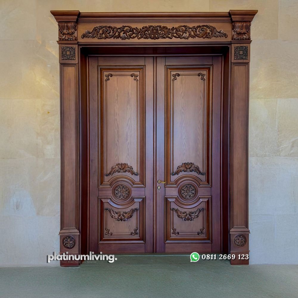 Pintu ukir jepara 2 daun klasik mewah jati PJ-345 platinumliving furniture jepara 1 Pintu ukir jepara 2 daun klasik mewah jati PJ-345 platinumliving furniture jepara 1