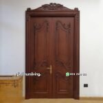 Pintu ukir jepara kayu jati 2 daun klasik mewah PJ-48 platinumliving furniture jepara