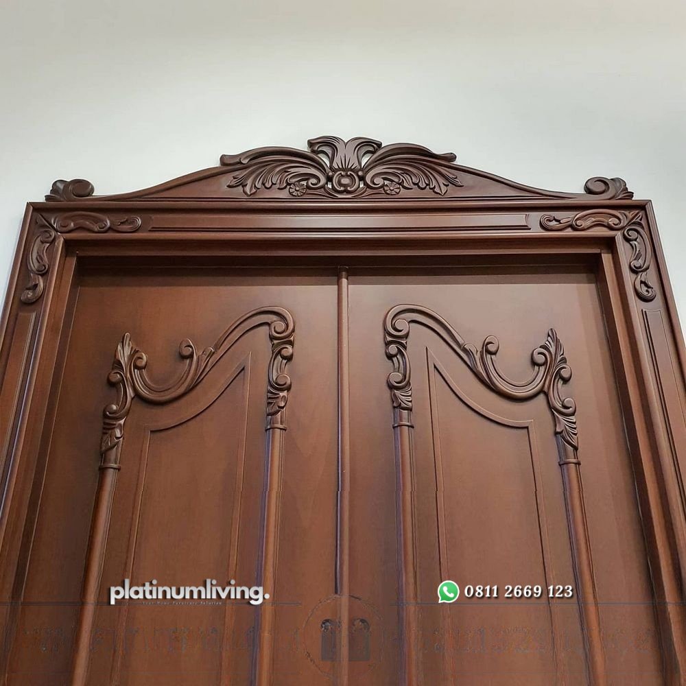 Pintu ukir jepara kayu jati 2 daun klasik mewah PJ-48 platinumliving furniture jepara 2 Pintu ukir jepara kayu jati 2 daun klasik mewah PJ-48 platinumliving furniture jepara 2