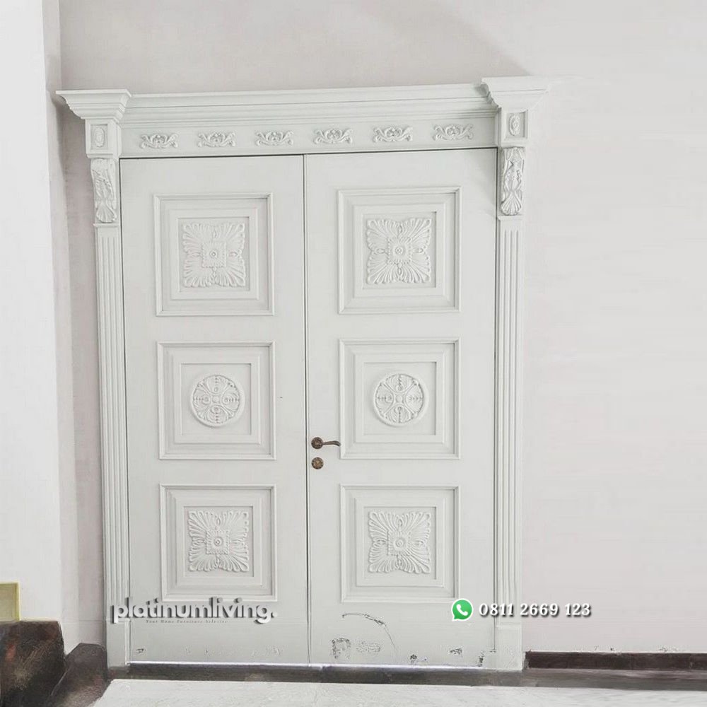 Pintu ukir jepara klasik mewah 2 daun putih PJ-006 platinumliving furniture jepara 3 Pintu ukir jepara klasik mewah 2 daun putih PJ-006 platinumliving furniture jepara 3