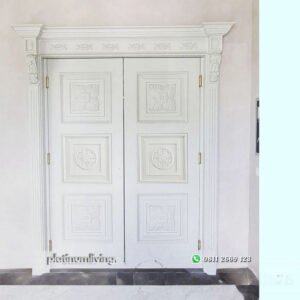 pintu ukir jepara klasik mewah 2 daun putih pj 006 platinumliving furniture jepara