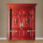 Pintu ukir jepara kupu tarung jati klasik mewah PJ-307 platinumliving furniture jepara