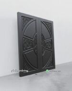 Pintu ukir kayu jati 2 daun Klasik Imperial Curve PJ-372 platinumliving furniture jepara - Gambar 2