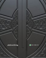 Pintu ukir kayu jati 2 daun Klasik Imperial Curve PJ-372 platinumliving furniture jepara - Gambar 3