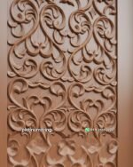 Pintu ukir Kayu jati 2 daun motif Lung-lungan PJ-377 platinumliving furniture jepara - Gambar 3