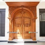 pintu ukir mewah 2 daun lengkung kayu jati PJ-341 platinumliving furniture jepara