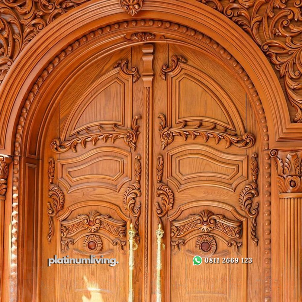 pintu ukir mewah 2 daun lengkung kayu jati PJ-341 platinumliving furniture jepara 3 pintu ukir mewah 2 daun lengkung kayu jati PJ-341 platinumliving furniture jepara 3
