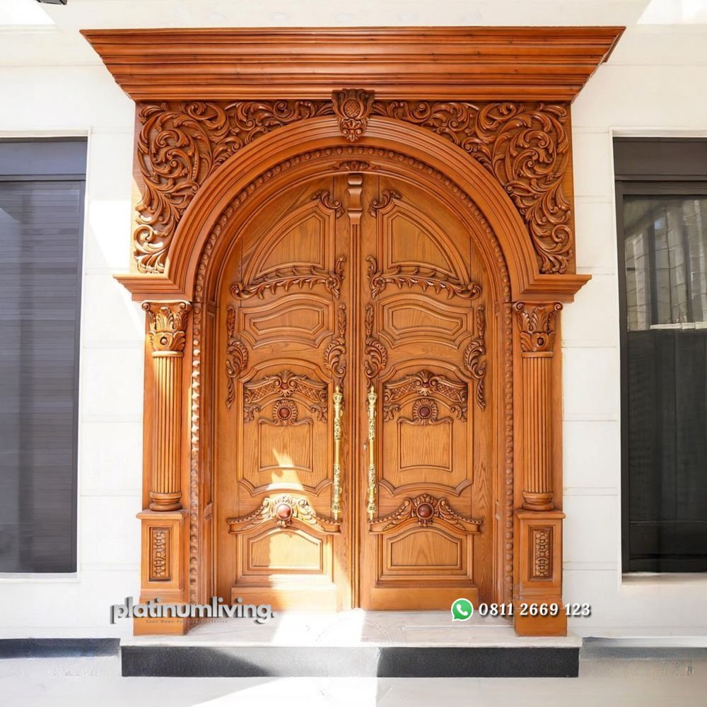 pintu ukir mewah 2 daun lengkung kayu jati PJ-341 platinumliving furniture jepara 1 pintu ukir mewah 2 daun lengkung kayu jati PJ-341 platinumliving furniture jepara 1