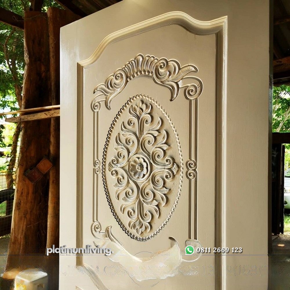 Pintu ukir mewah klasik cat duco 1 daun PJ-100 platinumliving furniture jepara 3 Pintu ukir mewah klasik cat duco 1 daun PJ-100 platinumliving furniture jepara 3