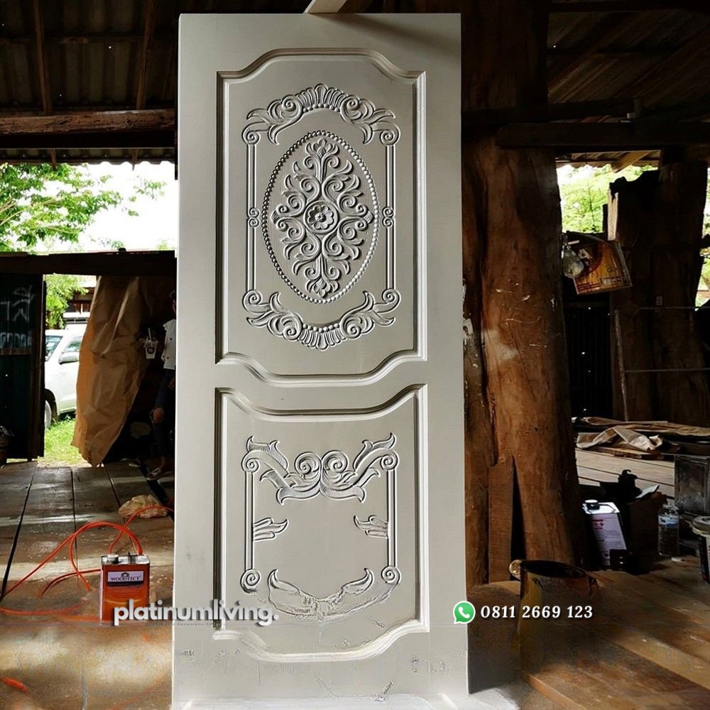 Pintu ukir mewah klasik cat duco 1 daun PJ-100 platinumliving furniture jepara 4 Pintu ukir mewah klasik cat duco 1 daun PJ-100 platinumliving furniture jepara 4