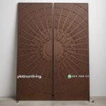 Pintu ukir modern kayu jati CNC cakra 2 daun PJ-371 platinumliving furniture jepara