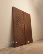 Pintu ukir modern kayu jati CNC cakra 2 daun PJ-371 platinumliving furniture jepara - Gambar 2