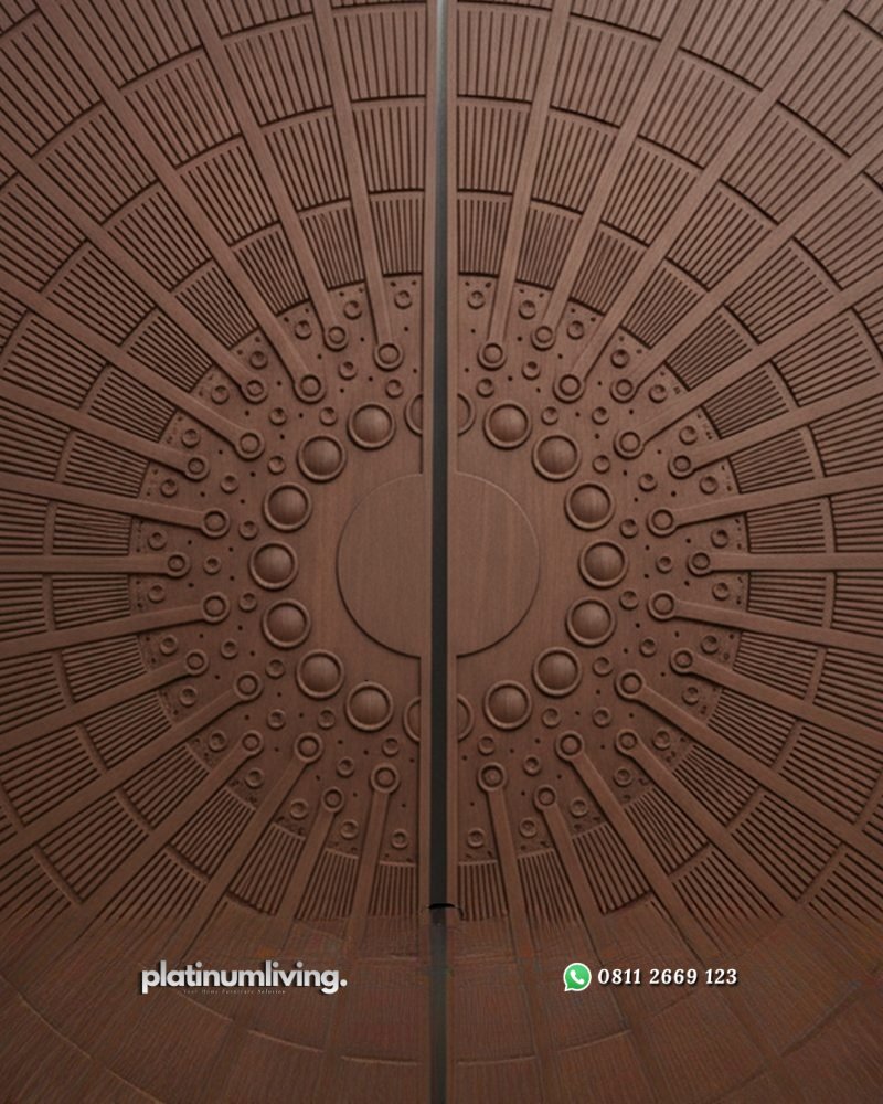 Pintu ukir modern kayu jati CNC cakra 2 daun PJ-371 platinumliving furniture jepara 3 Pintu ukir modern kayu jati CNC cakra 2 daun PJ-371 platinumliving furniture jepara 3