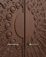 Pintu ukir modern kayu jati CNC cakra 2 daun PJ-371 platinumliving furniture jepara - Gambar 4