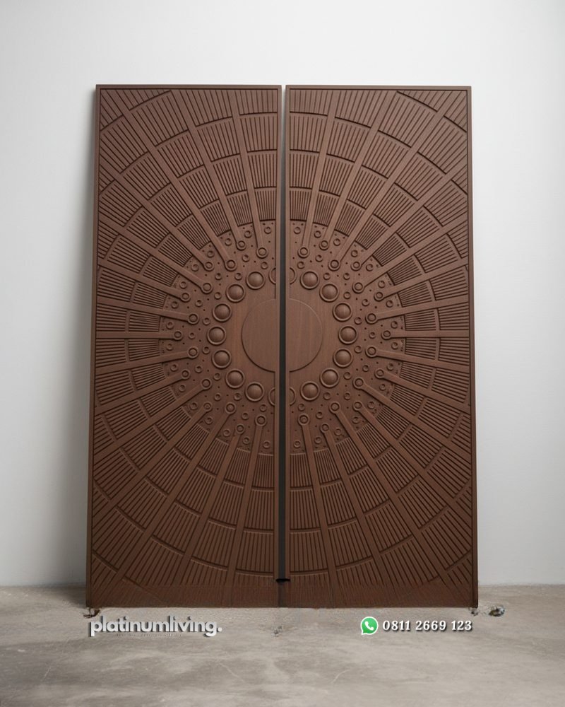 Pintu ukir modern kayu jati CNC cakra 2 daun PJ-371 platinumliving furniture jepara 1 Pintu ukir modern kayu jati CNC cakra 2 daun PJ-371 platinumliving furniture jepara 1