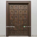 Pintu utama daun double panel square cekung jati PJ-365 platinumliving furniture jepara