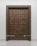 Pintu utama daun double panel square cekung jati PJ-365 platinumliving furniture jepara