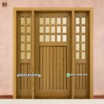 Pintu utama jati japandi style single 2 jendela PJ-270 platinumliving furniture jepara