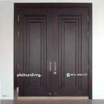Pintu utama jati jepara 2 daun klasik kupu tarung PJ-85 platinumliving furniture jepara