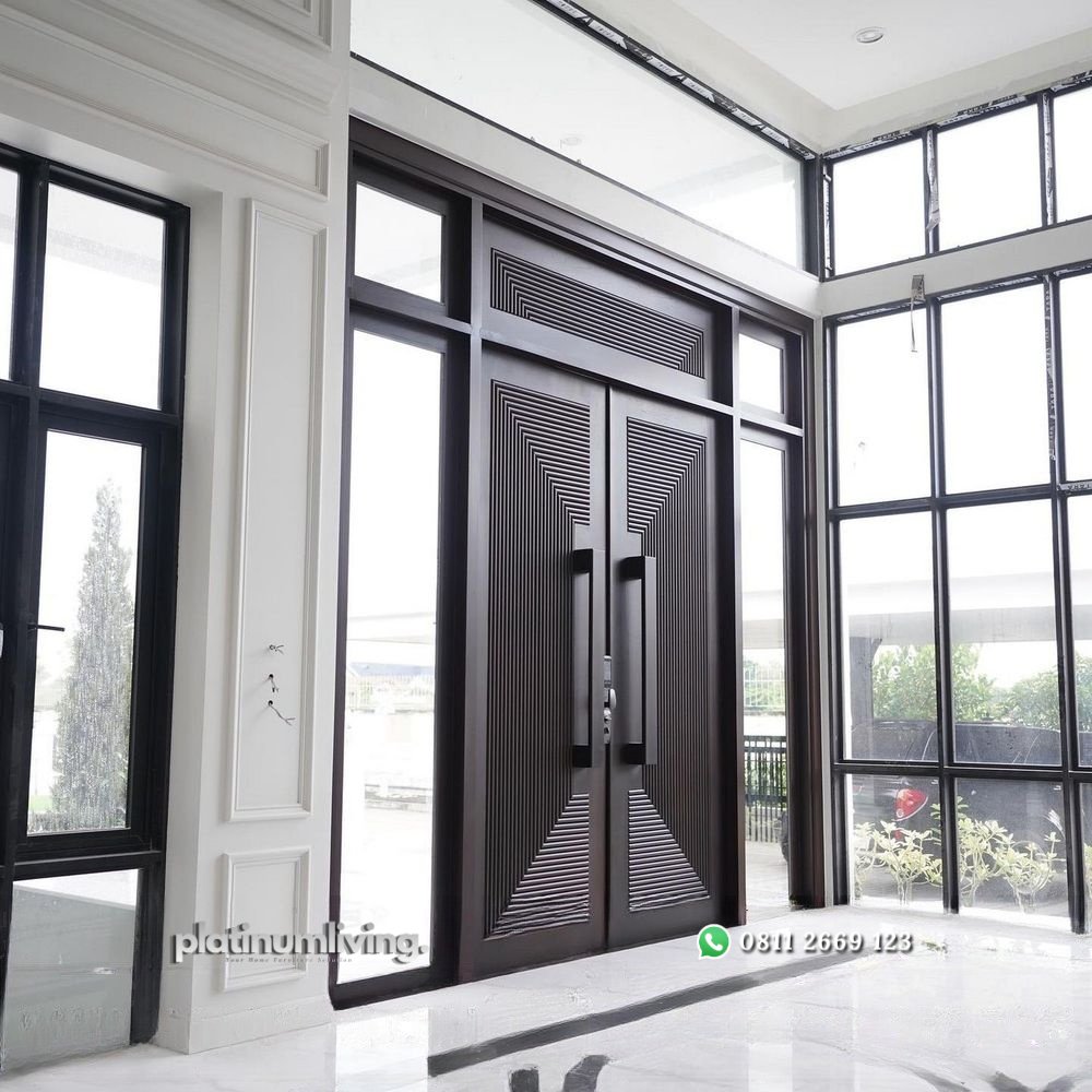 Pintu utama jati minimalis double jendela kanan kiri atas PJ-320 platinumliving furniture jepara 3 Pintu utama jati minimalis double jendela kanan kiri atas PJ-320 platinumliving furniture jepara 3