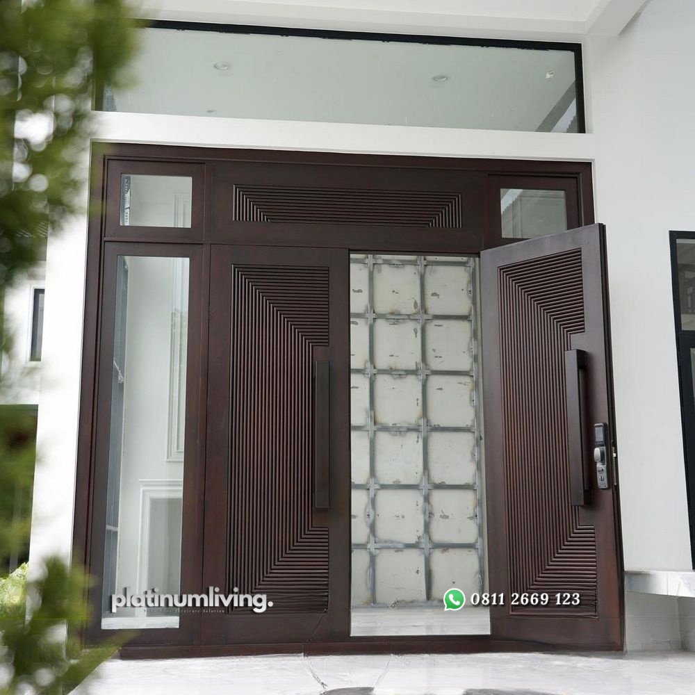 Pintu utama jati minimalis double jendela kanan kiri atas PJ-320 platinumliving furniture jepara 4 Pintu utama jati minimalis double jendela kanan kiri atas PJ-320 platinumliving furniture jepara 4
