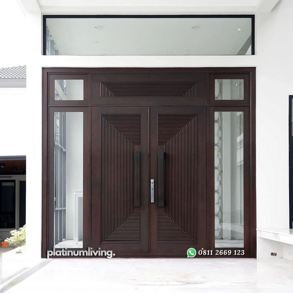 Pintu utama jati minimalis double jendela kanan kiri atas PJ-320 platinumliving furniture jepara 1 Pintu utama jati minimalis double jendela kanan kiri atas PJ-320 platinumliving furniture jepara 1